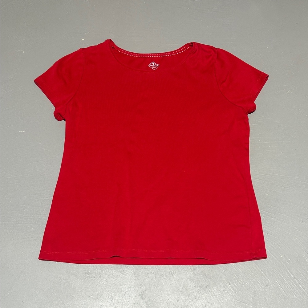 St John’s Bay Red Essential Tee (Women’s Size Petite Medium)